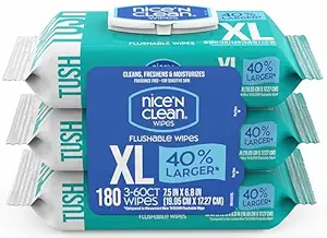 Review of Nice 'N CLEAN Extra Large Flushable Wipes for Sensitive Skin