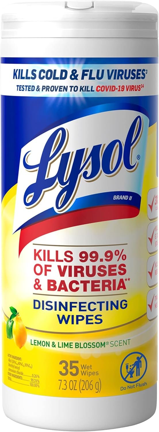 Lysol Disinfectant Wipes Lemon and Lime Blossom 35ct review for cleaning efficiency