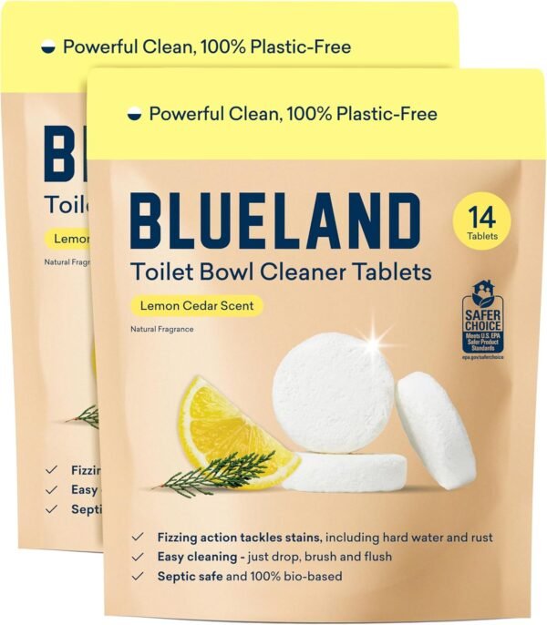 Blueland Toilet Bowl Cleaner Tablets Review Lemon Cedar Scent Eco-Friendly Cleaning