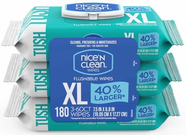 81Xakvtp9WL._SL1500_ Review of Nice 'N CLEAN Extra Large Flushable Wipes for Sensitive Skin