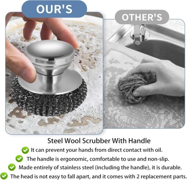 Steel Wool Scrubber Review Onewly Stainless Steel Set for Dishes and Grills